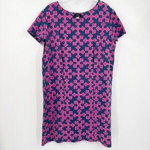 Sailor Sailor Navy Blue Pink Stretch T-Shirt Dress XL *Altered* Preppy